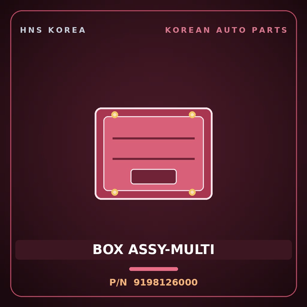 Genuine Mobis BOX ASSY-MULTI 9198126000 for Santa Fe 2000 HNS Parts Korea
