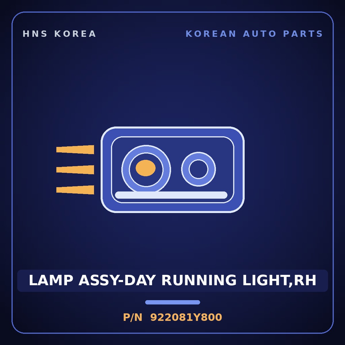 Genuine Mobis LAMP ASSY-DAY RUNNING LIGHT,RH 922081Y800 for Morning 2015 HNS Parts Korea