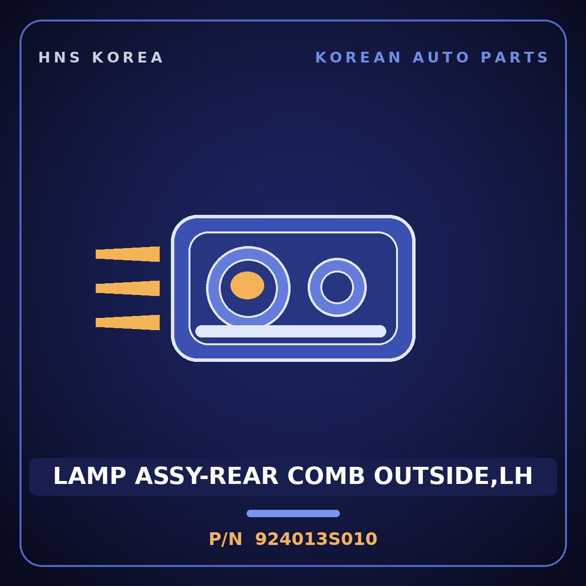 Genuine Mobis LAMP ASSY-REAR COMB OUTSIDE,LH 924013S010 for Sonata 2010 HNS Parts Korea