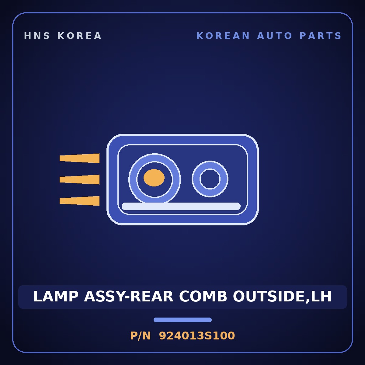 Genuine Mobis LAMP ASSY-REAR COMB OUTSIDE,LH 924013S100 for Sonata 2010 HNS Parts Korea