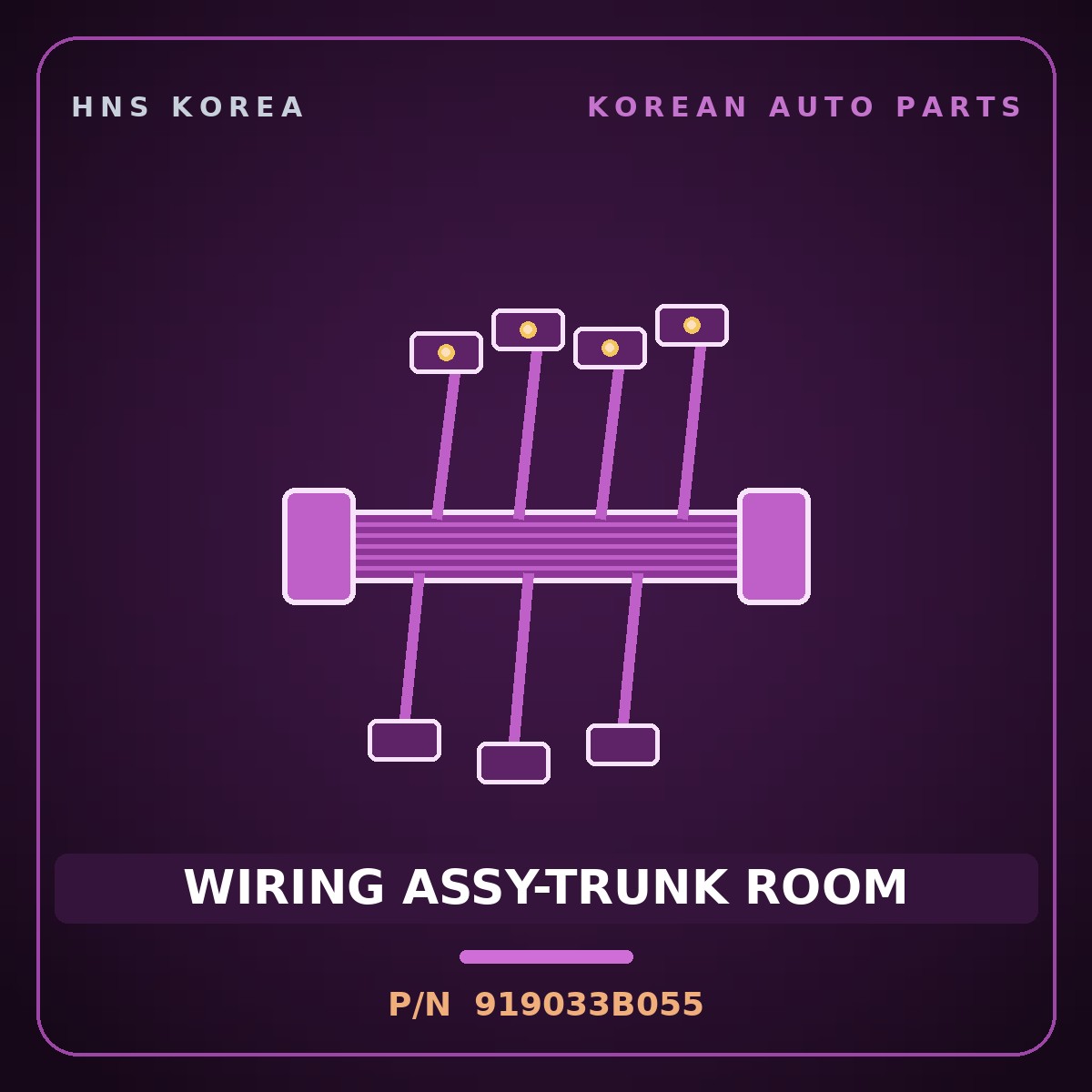 Genuine Mobis WIRING ASSY-TRUNK ROOM 919033B055 for Equus 2001 HNS Parts Korea