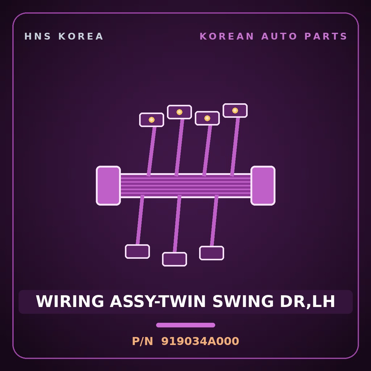 Genuine Mobis WIRING ASSY-TWIN SWING DR,LH 919034A000 for Grand Starex 1997 HNS Parts Korea