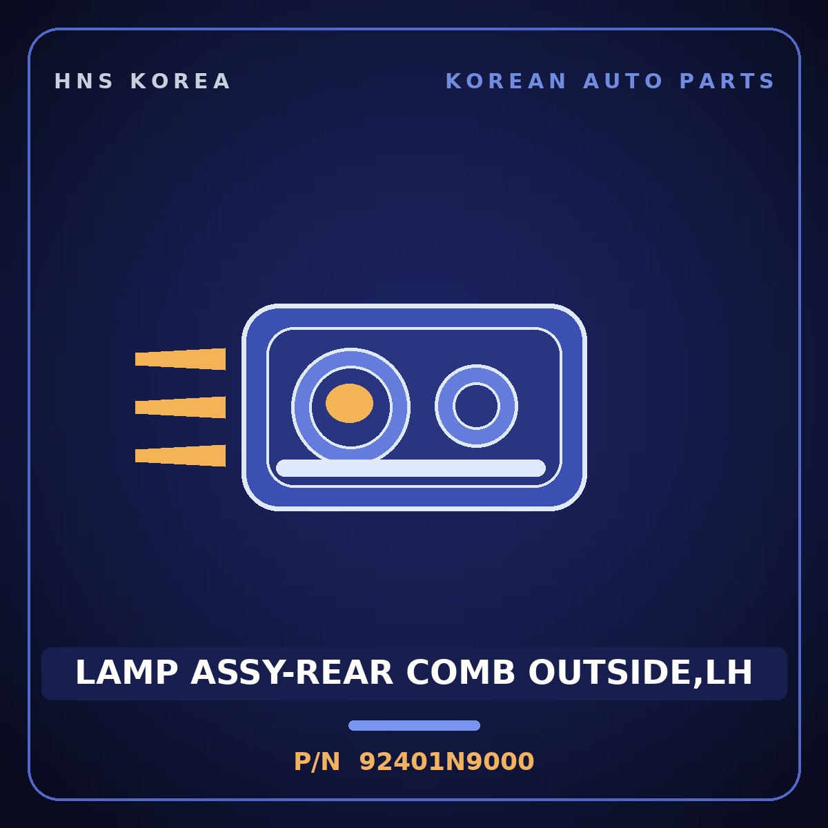 Genuine Mobis LAMP ASSY-REAR COMB OUTSIDE,LH 92401N9000 for Tucson 2021 HNS Parts Korea