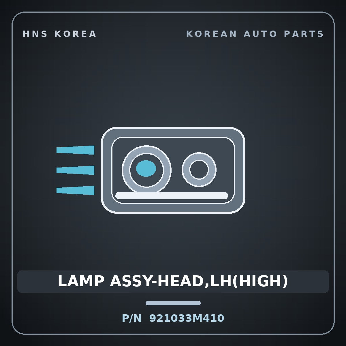 Genuine Mobis LAMP ASSY-HEAD,LH(HIGH) 921033M410 for Genesis 2007 HNS Parts Korea
