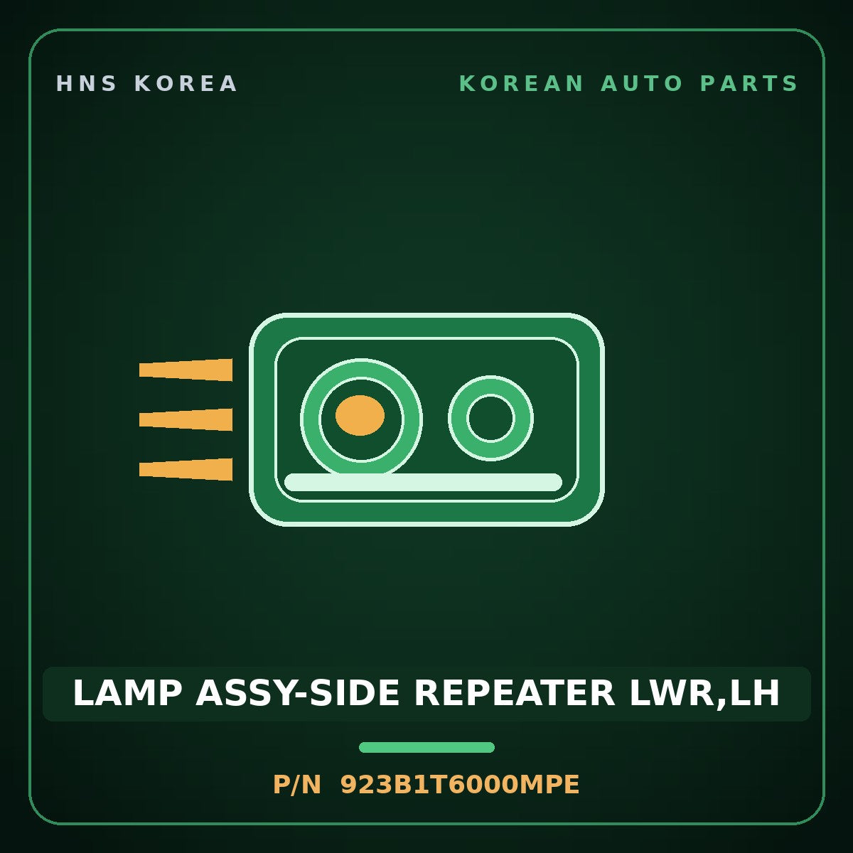 Genuine Mobis LAMP ASSY-SIDE REPEATER LWR,LH 923B1T6000MPE for Genesis GV80 2024 HNS Parts Korea