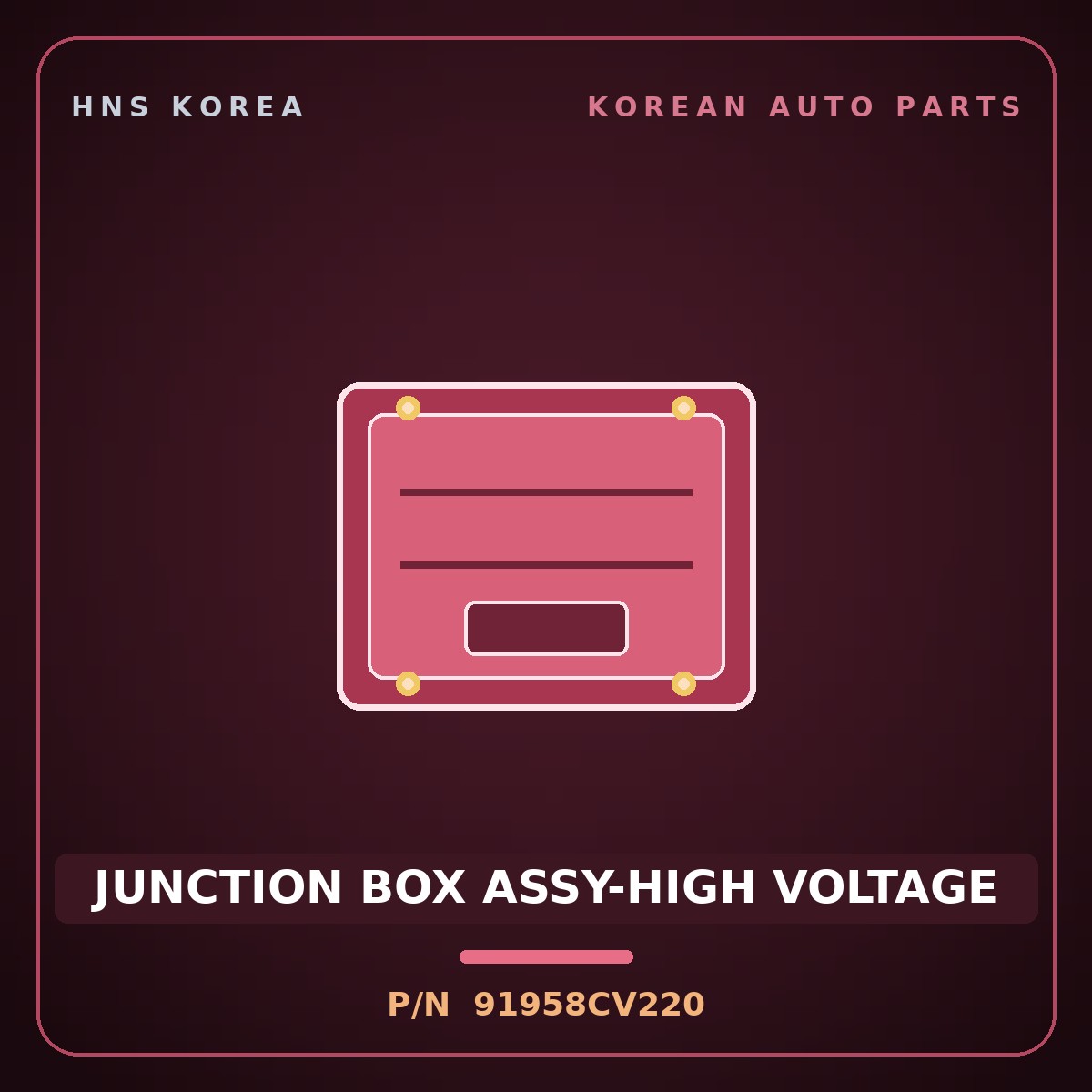 Genuine Mobis JUNCTION BOX ASSY-HIGH VOLTAGE 91958CV220 for EV6 2021 HNS Parts Korea