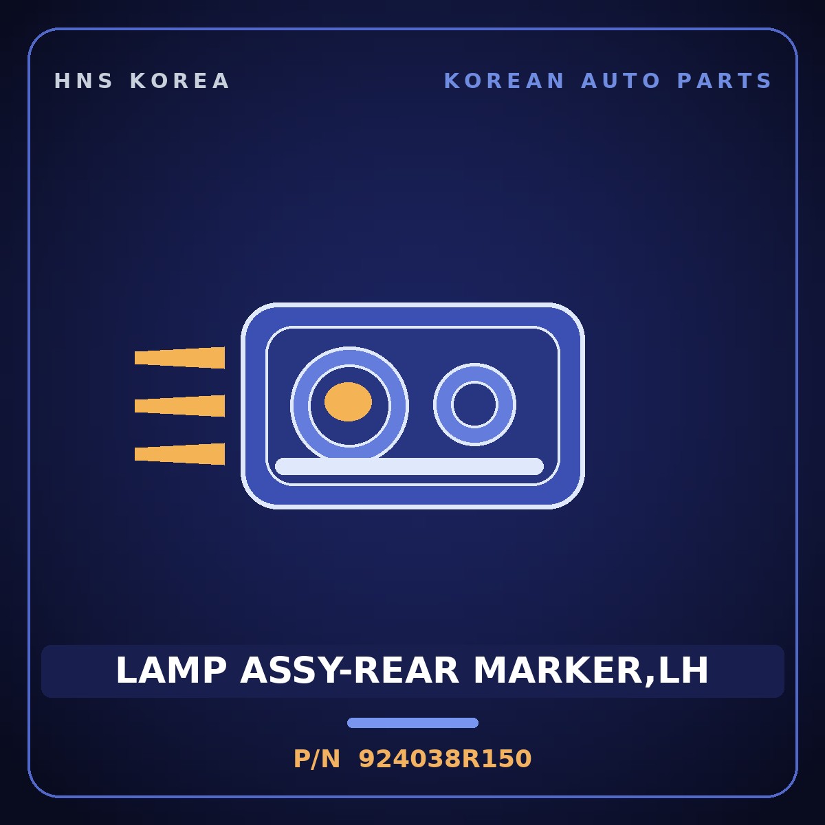Genuine Mobis LAMP ASSY-REAR MARKER,LH 924038R150 for Elec City 2019 HNS Parts Korea