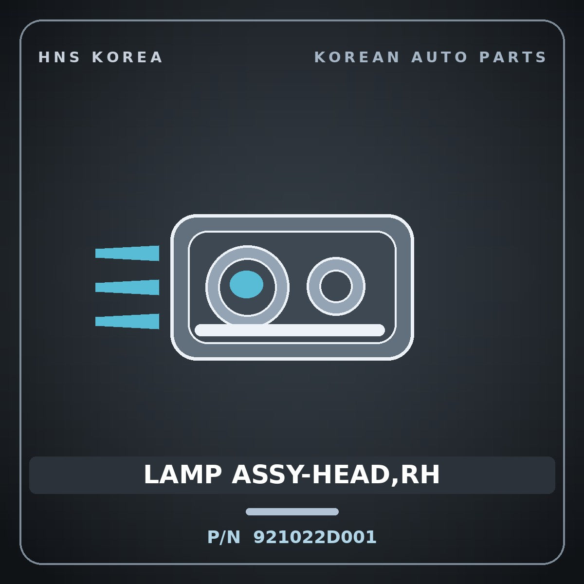 Genuine Mobis LAMP ASSY-HEAD,RH 921022D001 for Elantra 2000 HNS Parts Korea