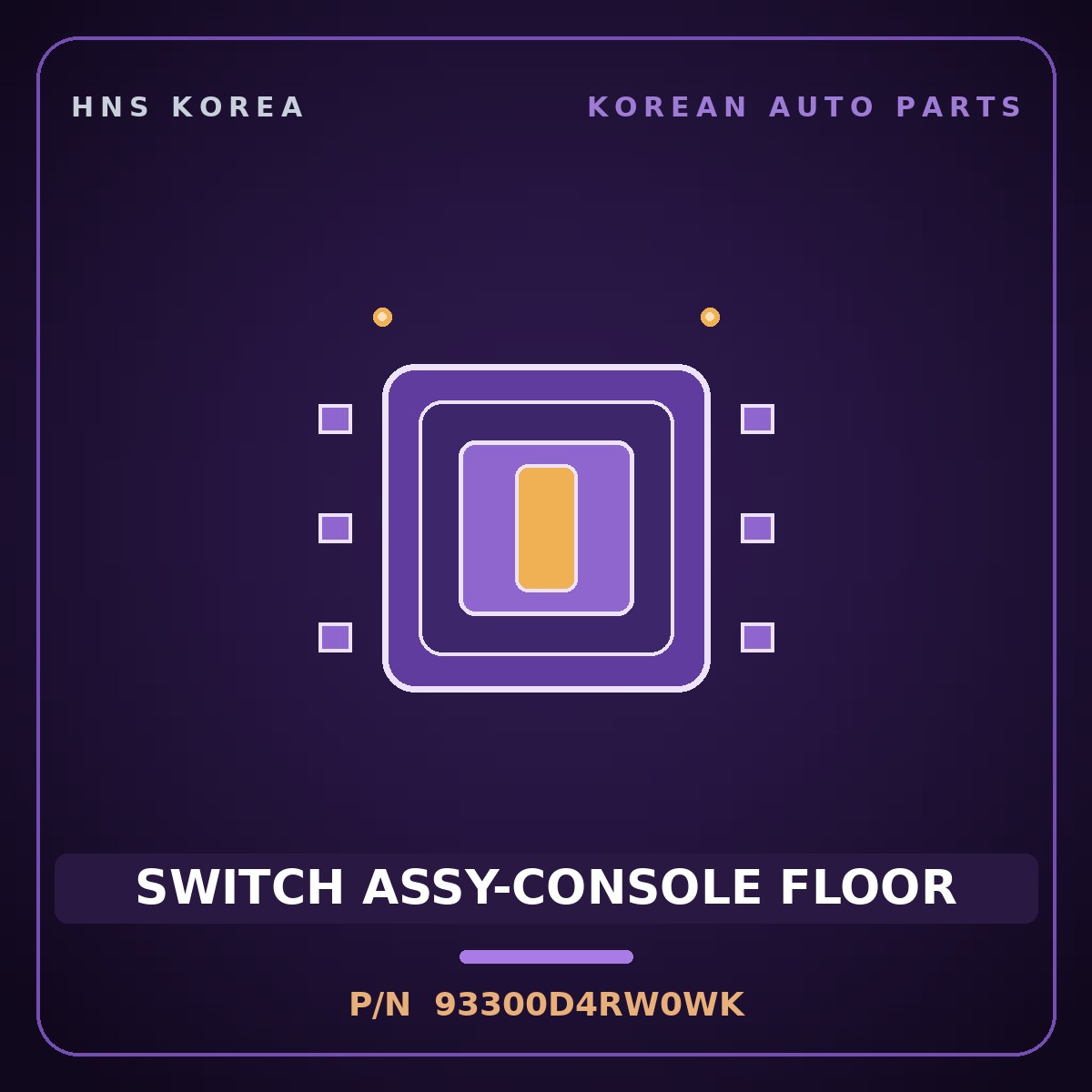 Genuine Mobis SWITCH ASSY-CONSOLE FLOOR 93300D4RW0WK for K5 2018 HNS Parts Korea