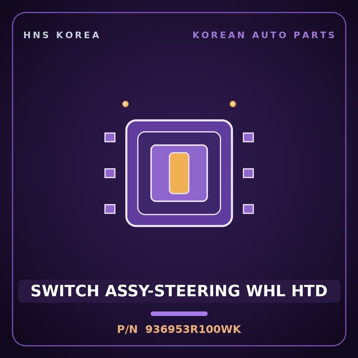 Genuine Mobis SWITCH ASSY-STEERING WHL HTD 936953R100WK for K7 2008 HNS Parts Korea