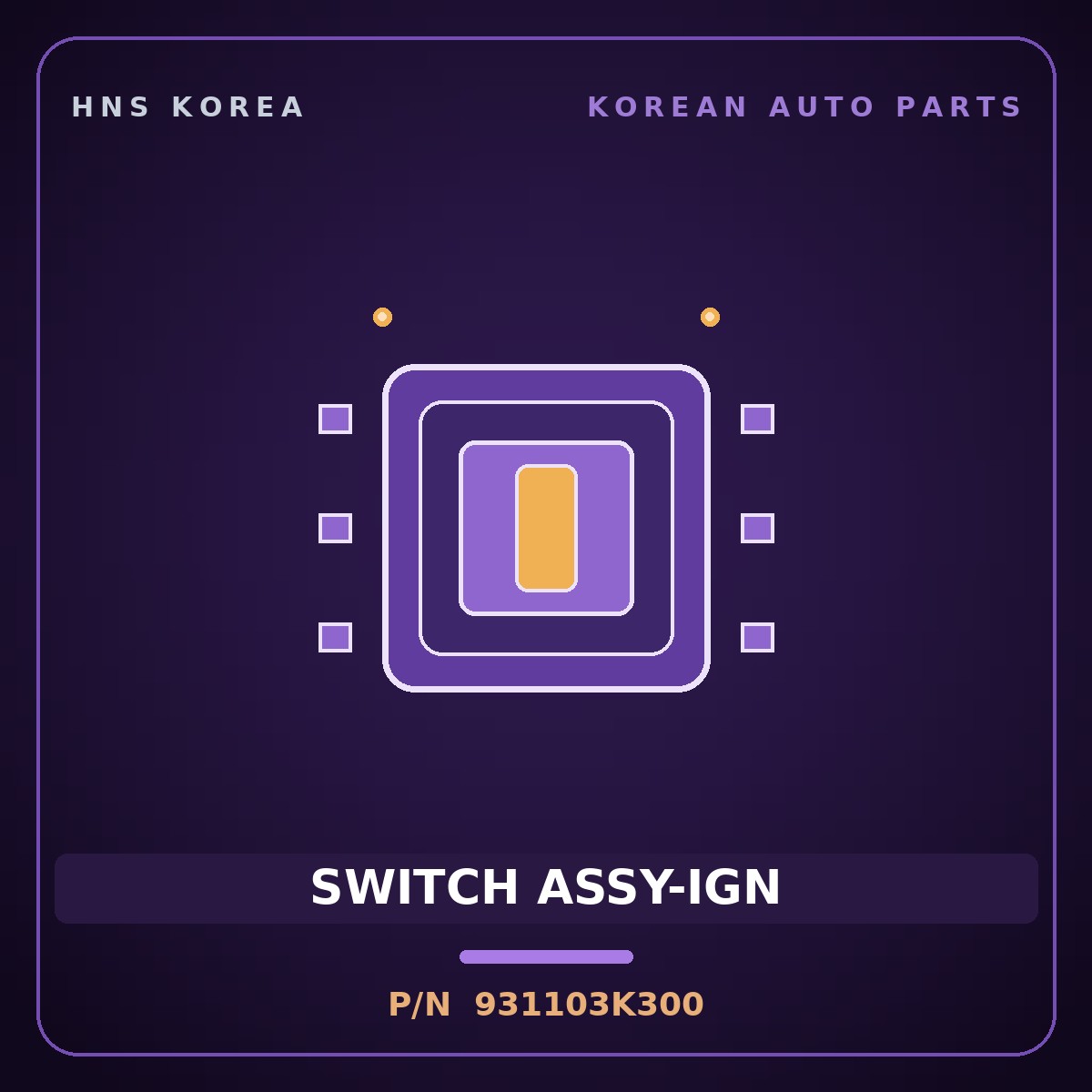 Genuine Mobis SWITCH ASSY-IGN 931103K300 for Lotze 2004 HNS Parts Korea