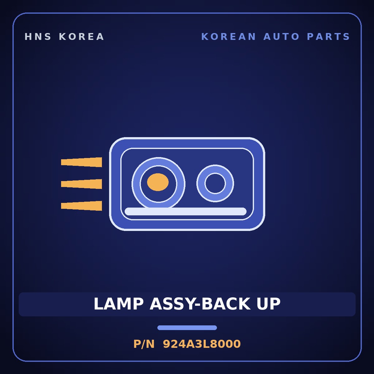 Genuine Mobis LAMP ASSY-BACK UP 924A3L8000 for K8 2022 HNS Parts Korea