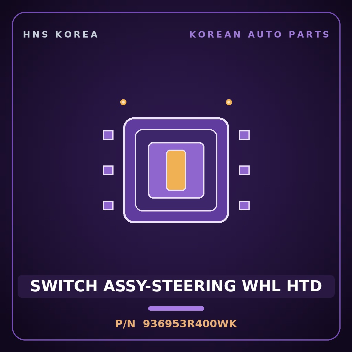 Genuine Mobis SWITCH ASSY-STEERING WHL HTD 936953R400WK for K7 2008 HNS Parts Korea