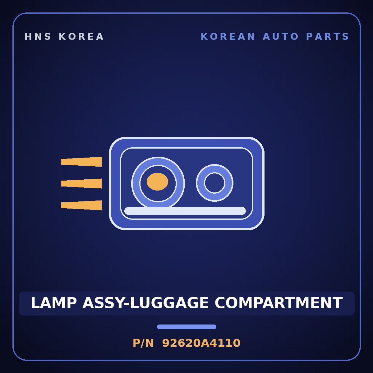 Genuine Mobis LAMP ASSY-LUGGAGE COMPARTMENT 92620A4110 for Carens 2012 HNS Parts Korea