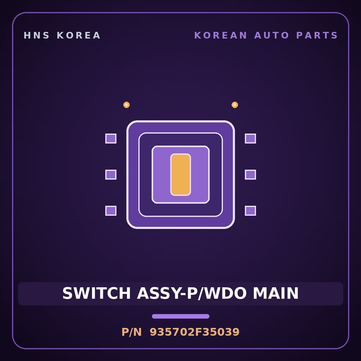 Genuine Mobis SWITCH ASSY-P/WDO MAIN 935702F35039 for Cerato 2006 HNS Parts Korea