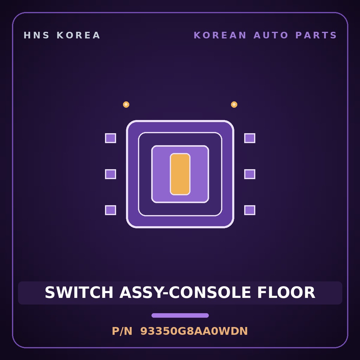 Genuine Mobis SWITCH ASSY-CONSOLE FLOOR 93350G8AA0WDN for Grandeur 2020 HNS Parts Korea