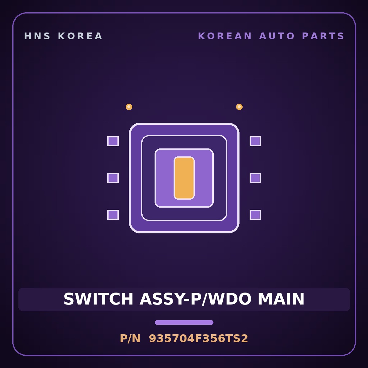 Genuine Mobis SWITCH ASSY-P/WDO MAIN 935704F356TS2 for Porter 2017 HNS Parts Korea