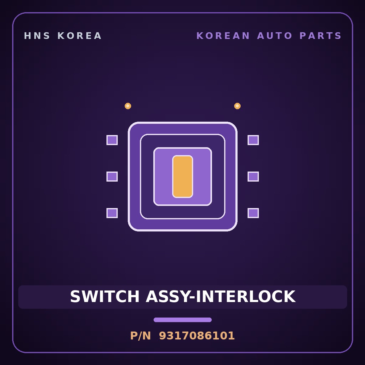 Genuine Mobis SWITCH ASSY-INTERLOCK 9317086101 for 11-Ton Truck 1995 HNS Parts Korea