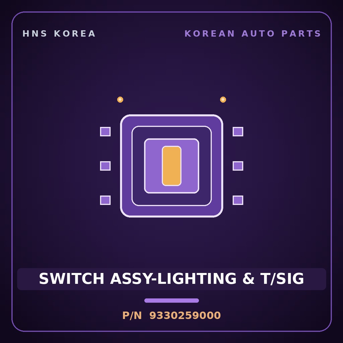Genuine Mobis SWITCH ASSY-LIGHTING & T/SIG 9330259000 for Solati 2014 HNS Parts Korea
