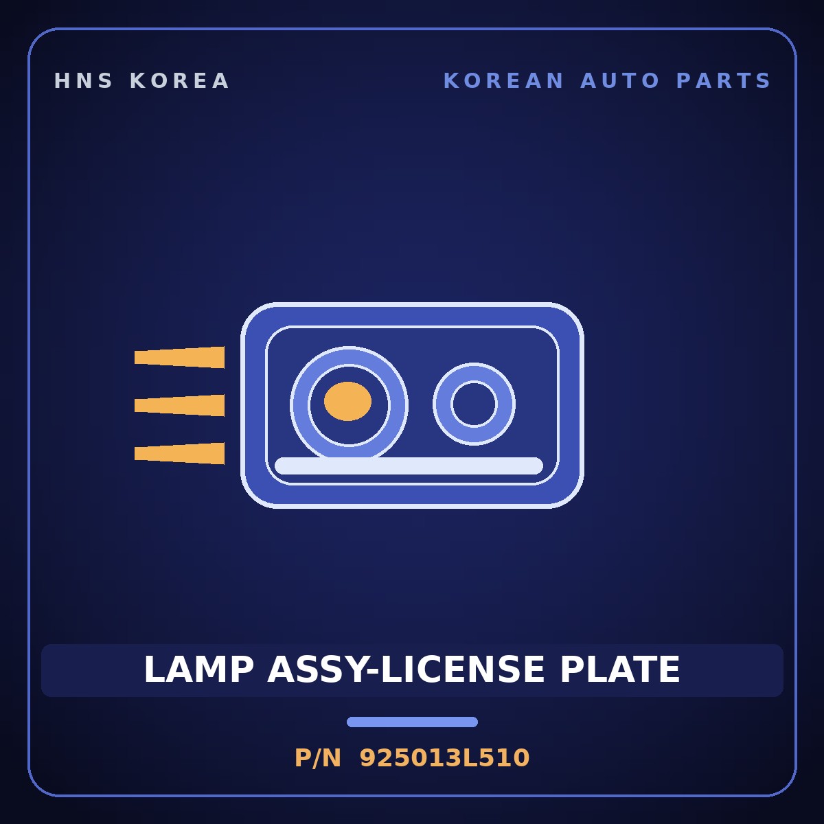 Genuine Mobis LAMP ASSY-LICENSE PLATE 925013L510 for Grandeur 2005 HNS Parts Korea