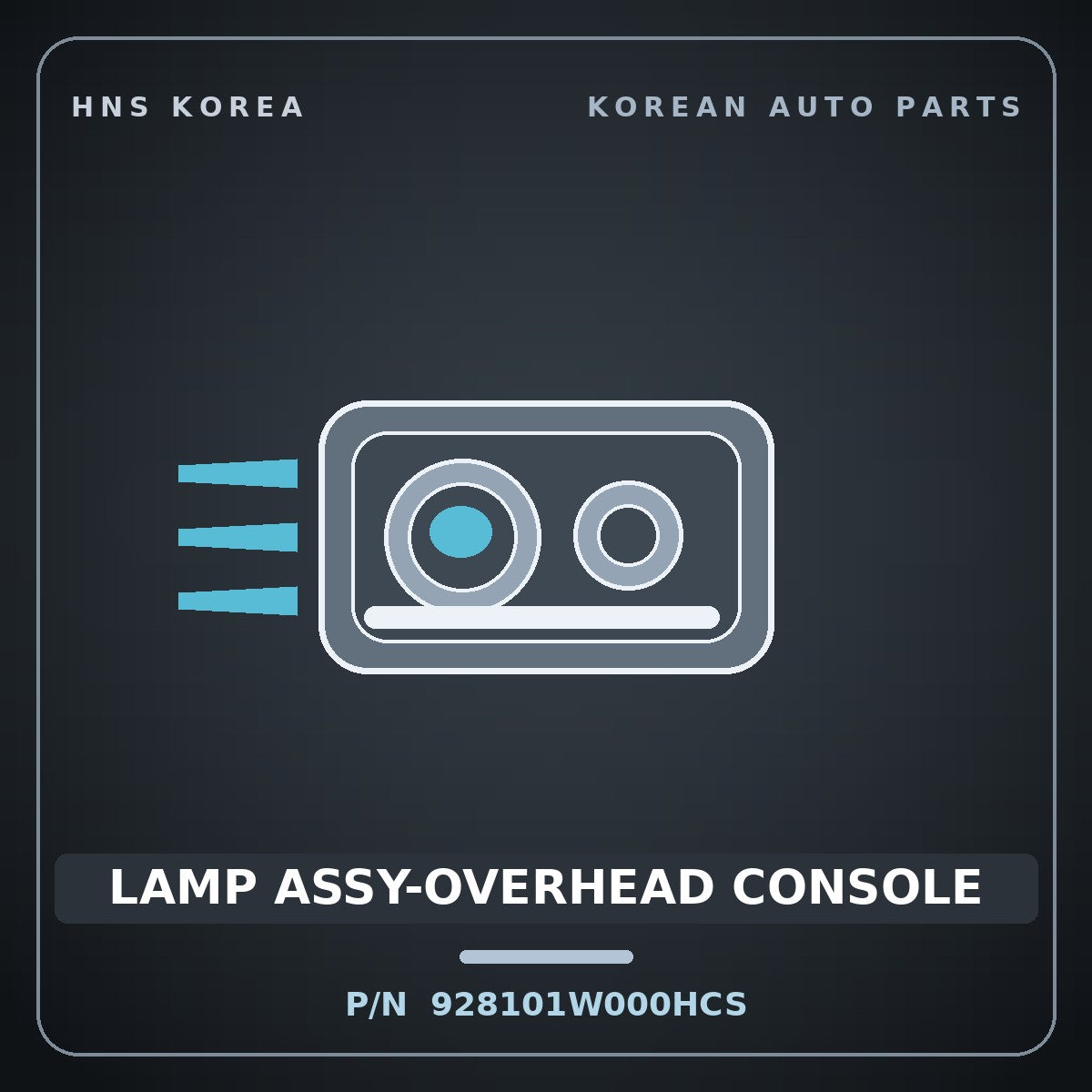 Genuine Mobis LAMP ASSY-OVERHEAD CONSOLE 928101W000HCS for Pride 2015 HNS Parts Korea