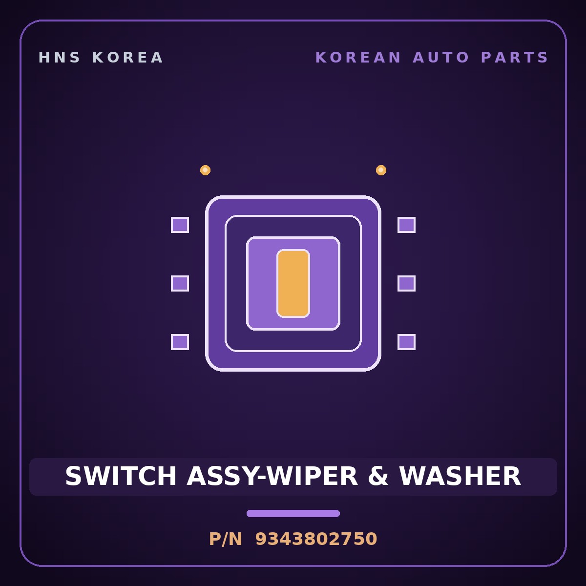 Genuine Mobis SWITCH ASSY-WIPER & WASHER 9343802750 for Visto 2001 HNS Parts Korea