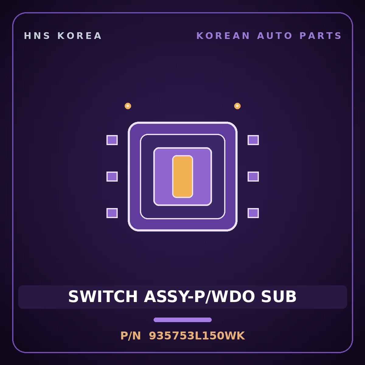 Genuine Mobis SWITCH ASSY-P/WDO SUB 935753L150WK for Grandeur 2005 HNS Parts Korea