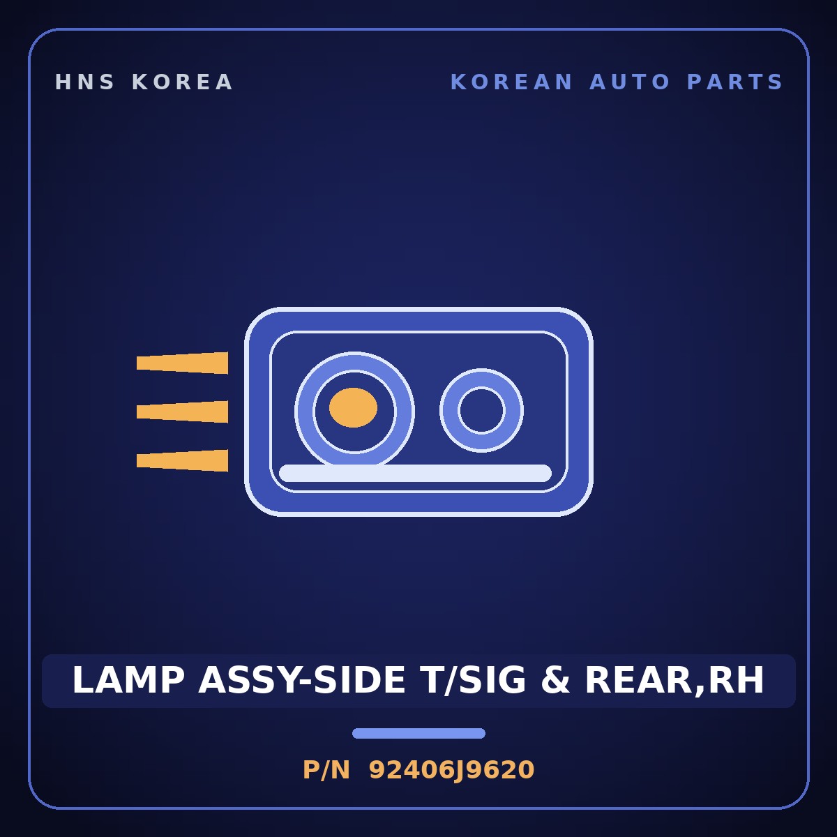Genuine Mobis LAMP ASSY-SIDE T/SIG & REAR,RH 92406J9620 for Kona 2021 HNS Parts Korea