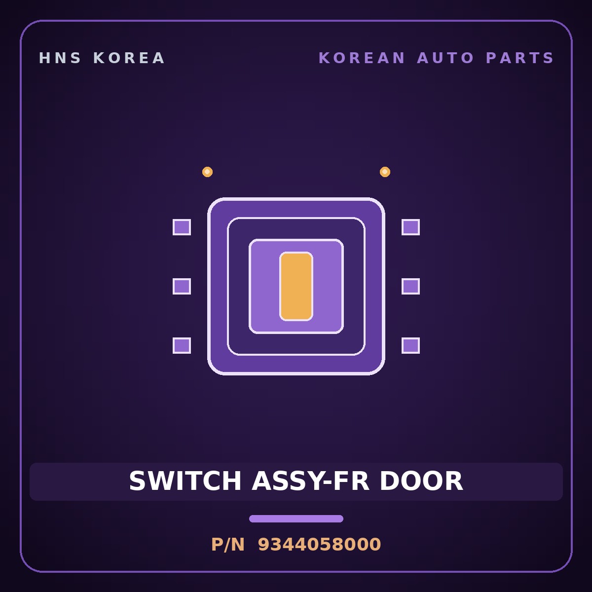 Genuine Mobis SWITCH ASSY-FR DOOR 9344058000 for County 2008 HNS Parts Korea