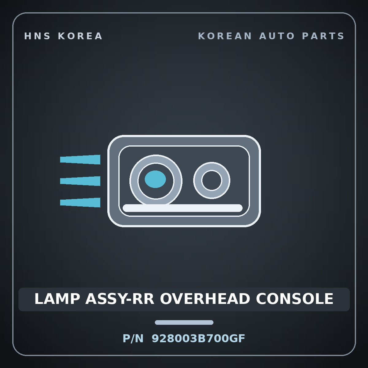 Genuine Mobis LAMP ASSY-RR OVERHEAD CONSOLE 928003B700GF for Equus 2001 HNS Parts Korea