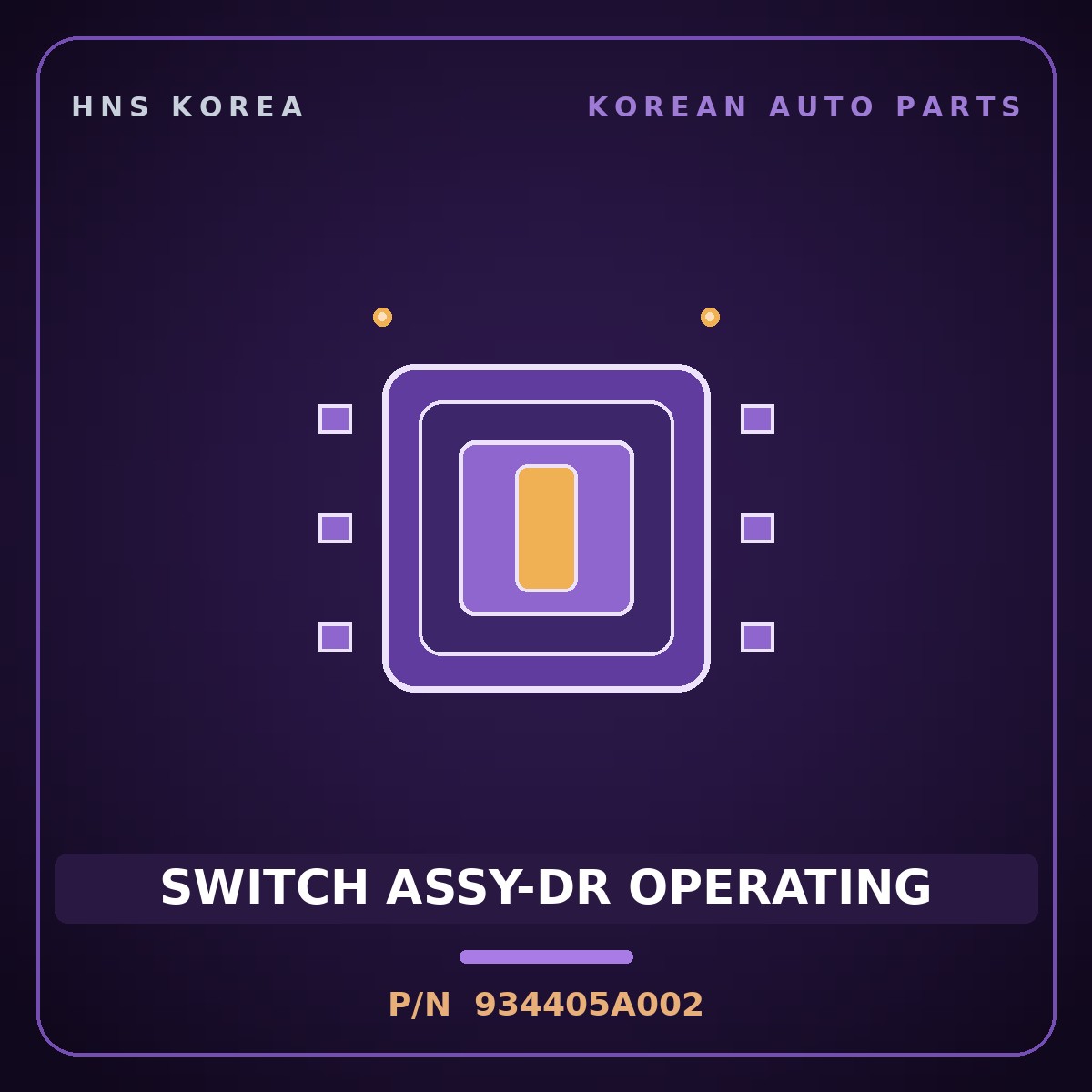 Genuine Mobis SWITCH ASSY-DR OPERATING 934405A002 for County 1998 HNS Parts Korea