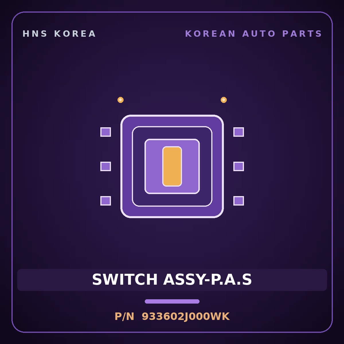 Genuine Mobis SWITCH ASSY-P.A.S 933602J000WK for Mohave 2007 HNS Parts Korea