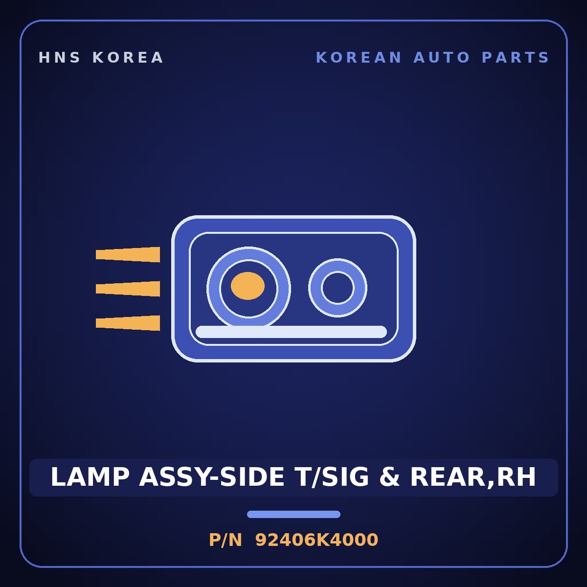 Genuine Mobis LAMP ASSY-SIDE T/SIG & REAR,RH 92406K4000 for Kona 2019 HNS Parts Korea