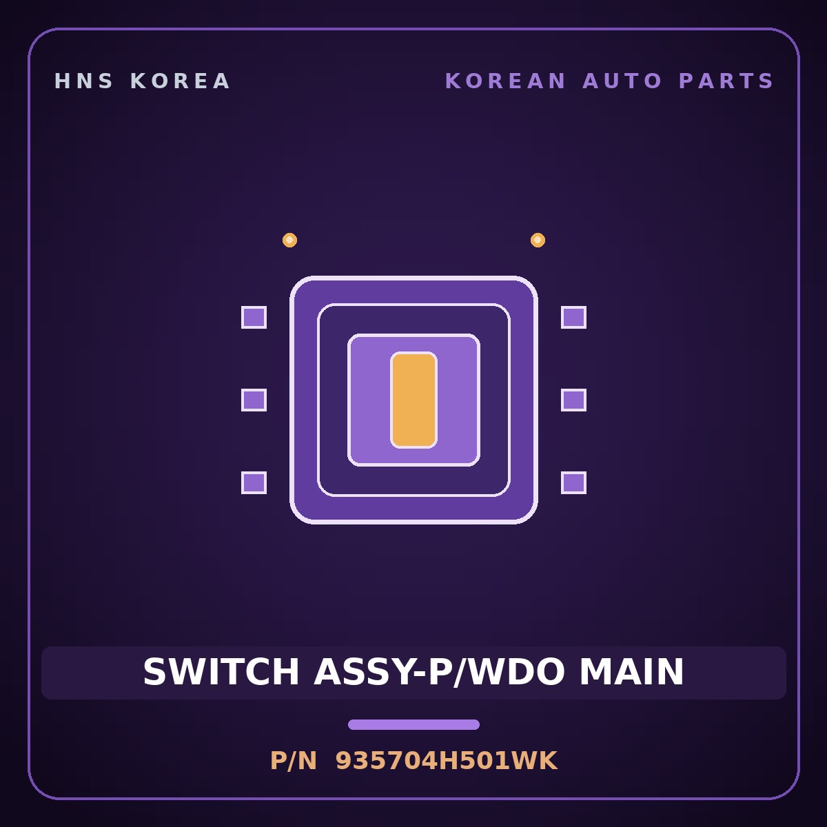 Genuine Mobis SWITCH ASSY-P/WDO MAIN 935704H501WK for Grand Starex 2007 HNS Parts Korea