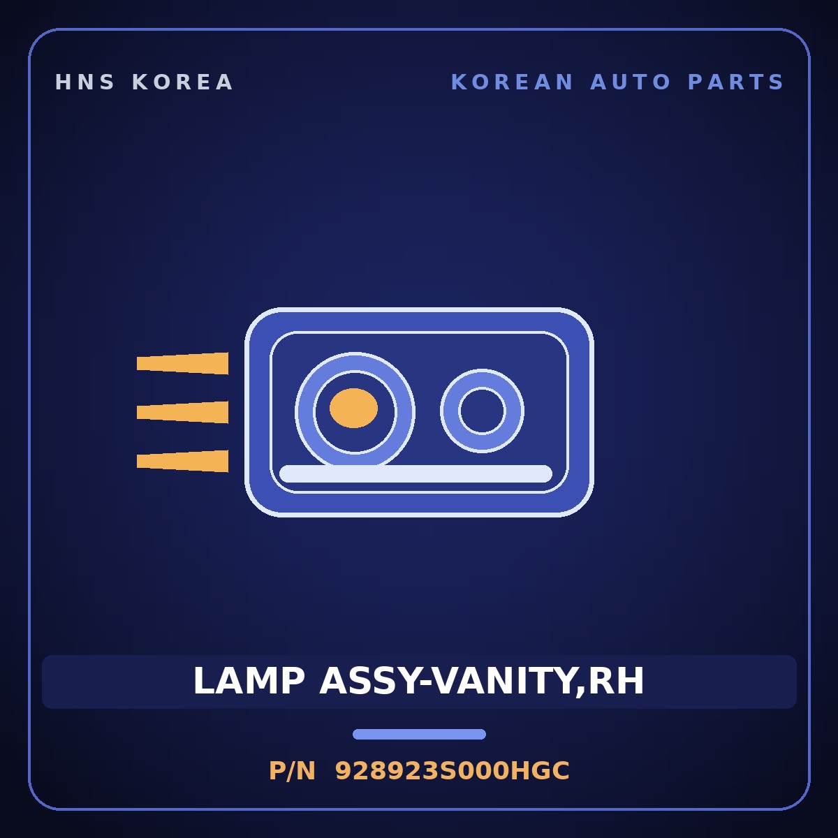 Genuine Mobis LAMP ASSY-VANITY,RH 928923S000HGC for Niro 2016 HNS Parts Korea