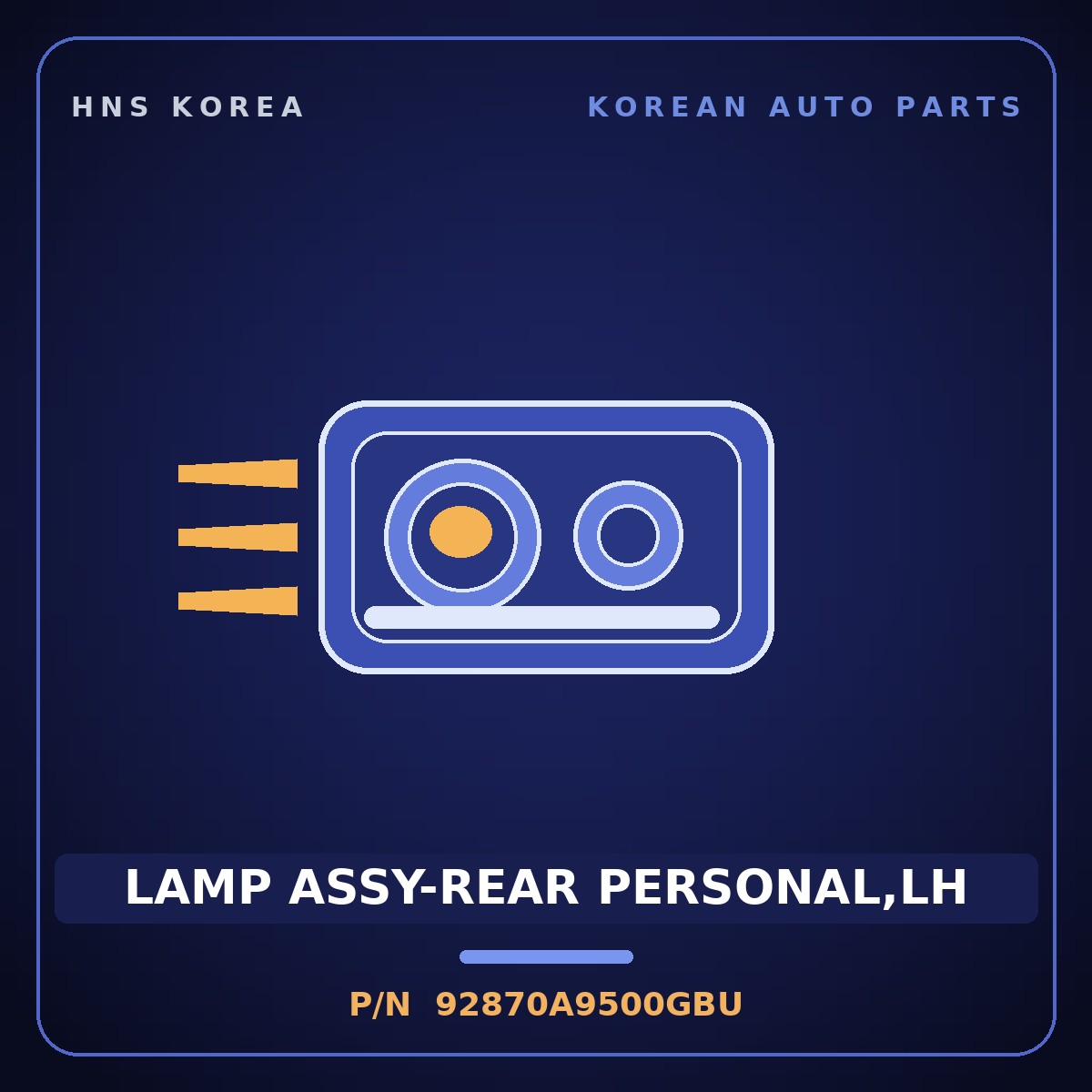 Genuine Mobis LAMP ASSY-REAR PERSONAL,LH 92870A9500GBU for Carnival 2018 HNS Parts Korea