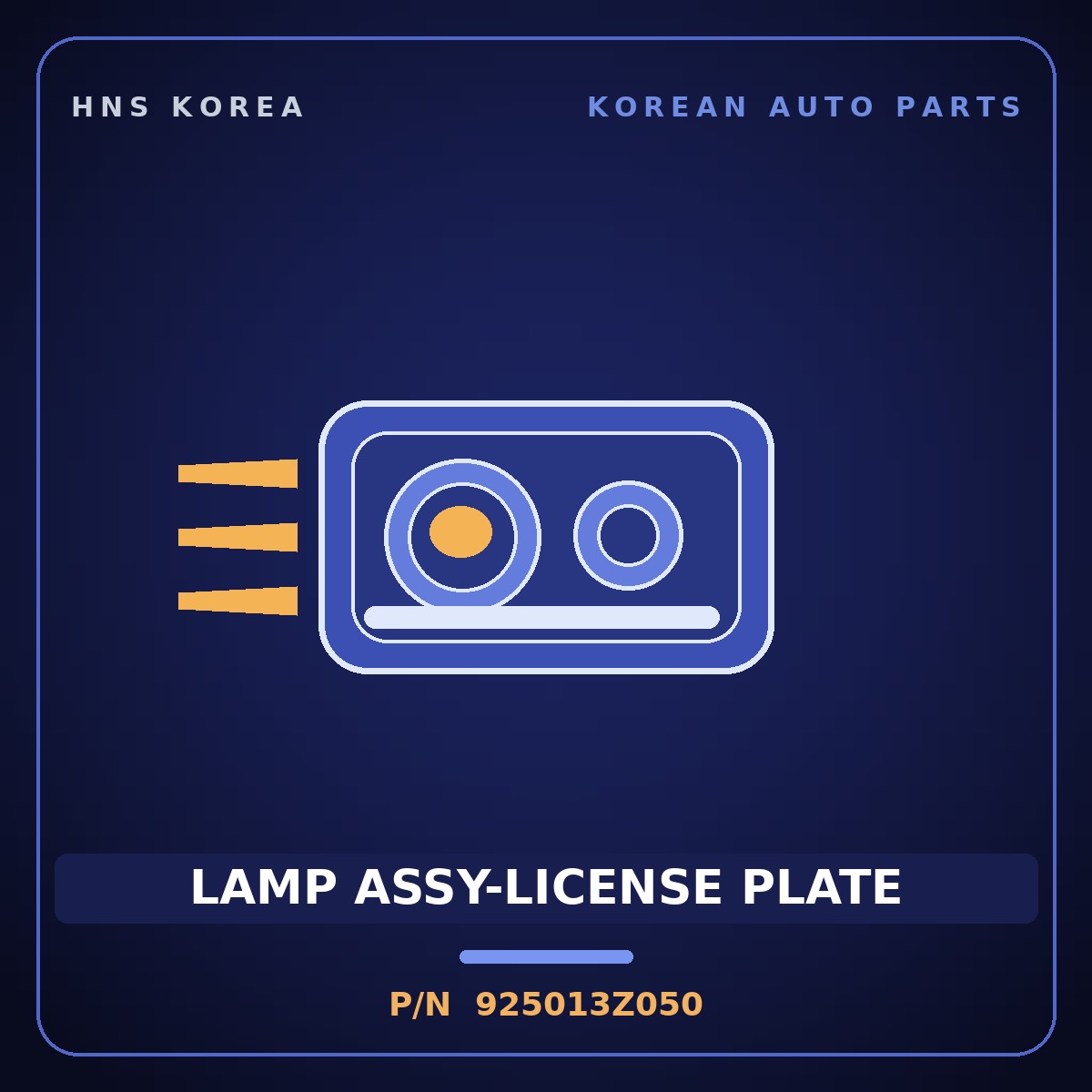 Genuine Mobis LAMP ASSY-LICENSE PLATE 925013Z050 for i40 2012 HNS Parts Korea