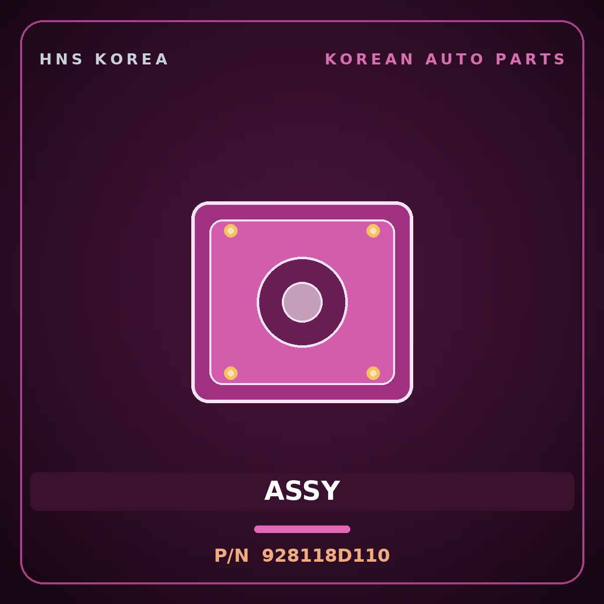 Genuine Mobis ASSY 928118D110 for Aerotown 2004 HNS Parts Korea