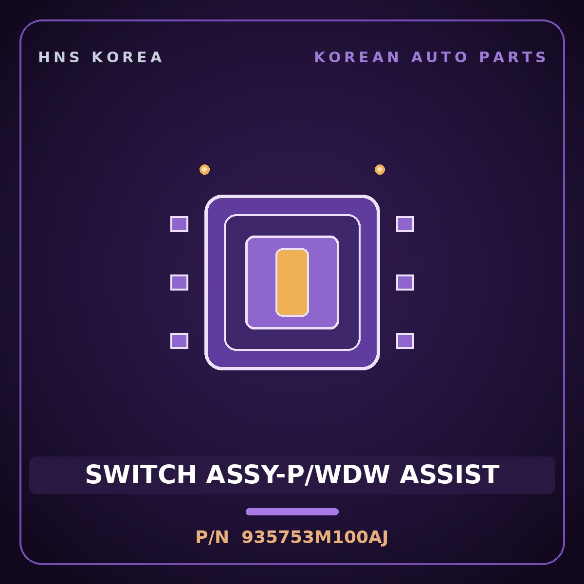Genuine Mobis SWITCH ASSY-P/WDW ASSIST 935753M100AJ for Genesis 2007 HNS Parts Korea