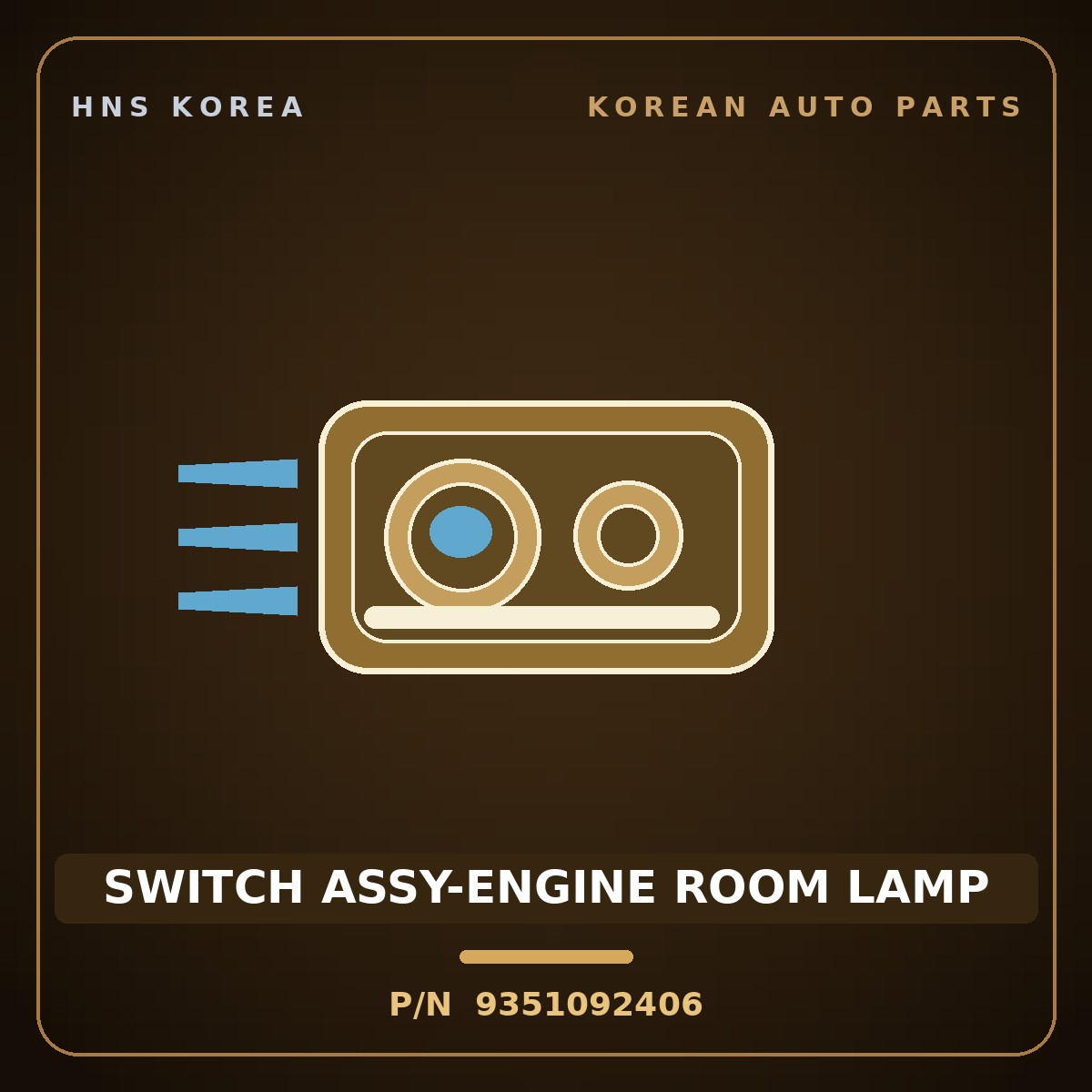 Genuine Mobis SWITCH ASSY-ENGINE ROOM LAMP 9351092406 for Aero City 1995 HNS Parts Korea
