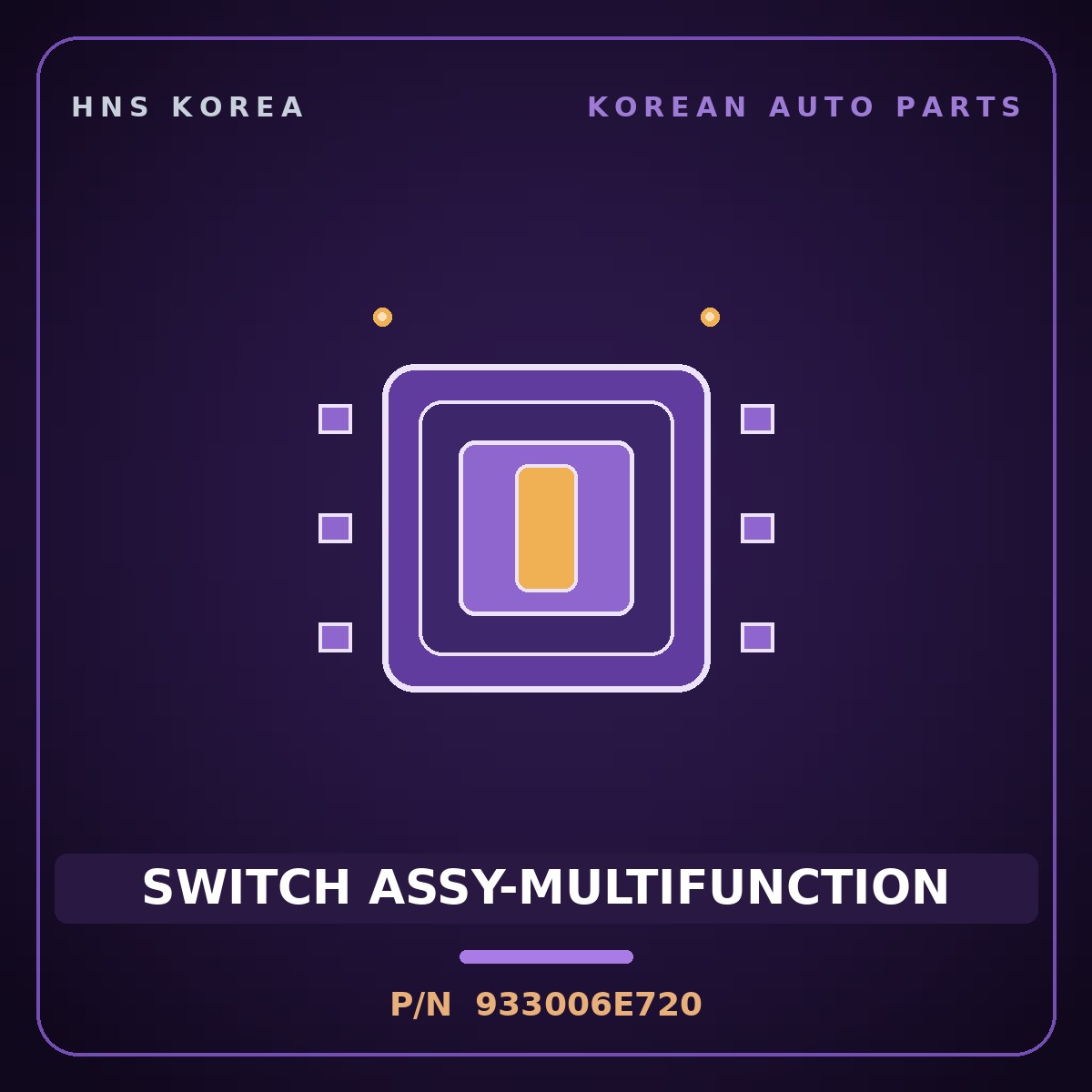Genuine Mobis SWITCH ASSY-MULTIFUNCTION 933006E720 for Pavise 2019 HNS Parts Korea