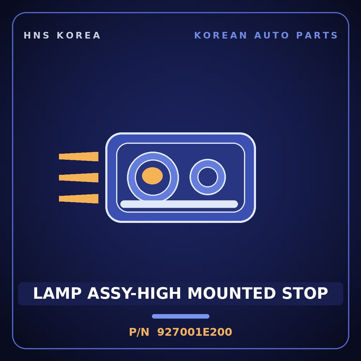 Genuine Mobis LAMP ASSY-HIGH MOUNTED STOP 927001E200 for Verna 2006 HNS Parts Korea