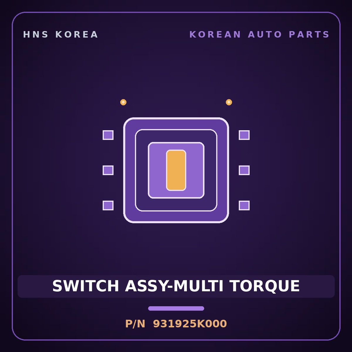 Genuine Mobis SWITCH ASSY-MULTI TORQUE 931925K000 for County 2004 HNS Parts Korea