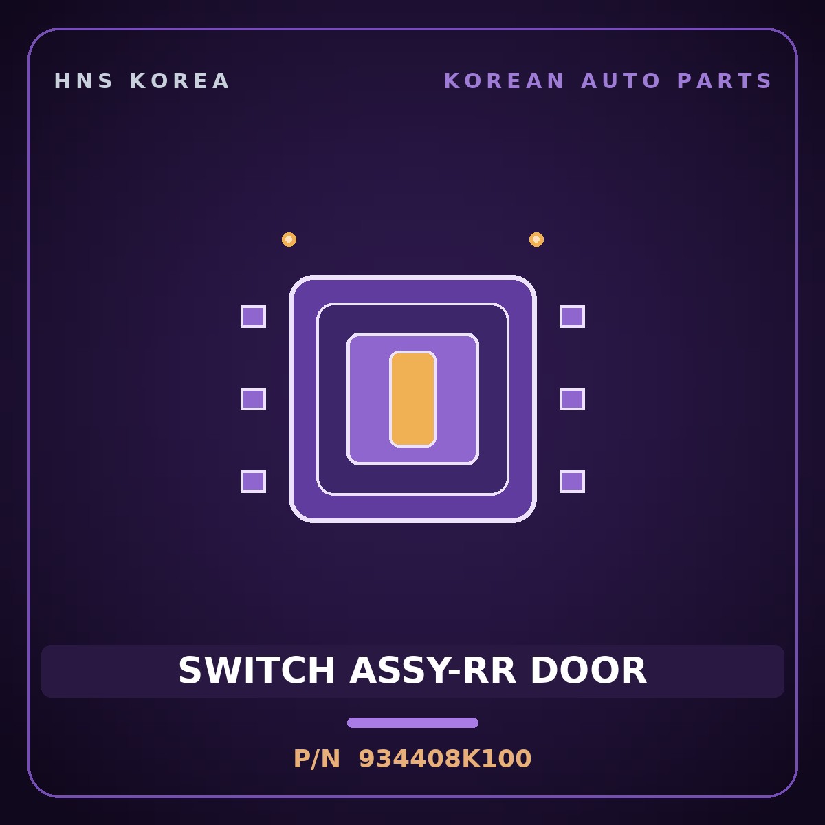 Genuine Mobis SWITCH ASSY-RR DOOR 934408K100 for Aero City 2008 HNS Parts Korea