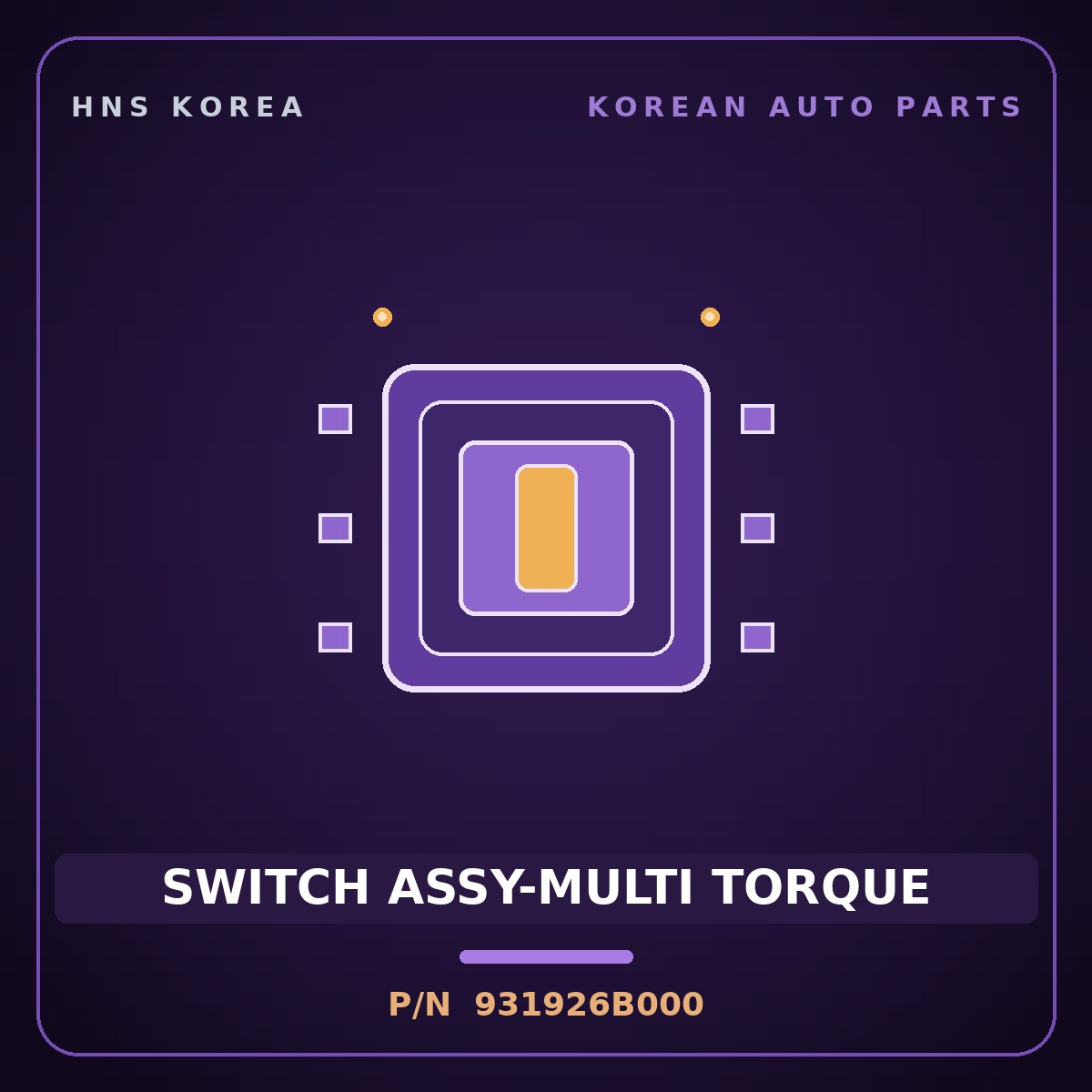 Genuine Mobis SWITCH ASSY-MULTI TORQUE 931926B000 for Mega Truck 2004 HNS Parts Korea