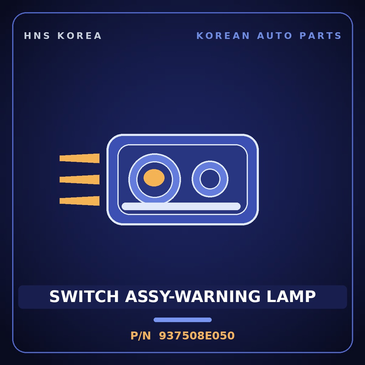 Genuine Mobis SWITCH ASSY-WARNING LAMP 937508E050 for Universe 2019 HNS Parts Korea
