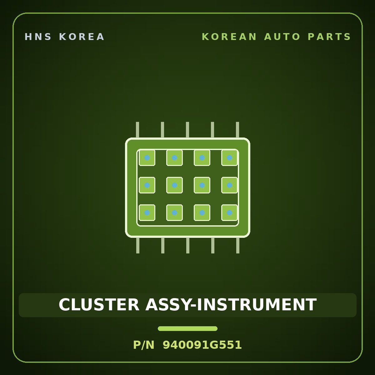 Genuine Mobis CLUSTER ASSY-INSTRUMENT 940091G551 for Pride 2005 HNS Parts Korea