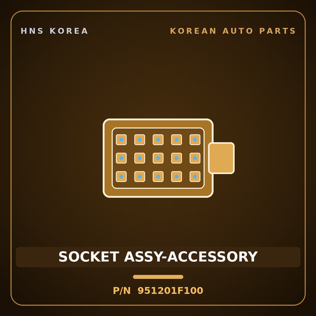 Genuine Mobis SOCKET ASSY-ACCESSORY 951201F100 for Sportage 2004 HNS Parts Korea