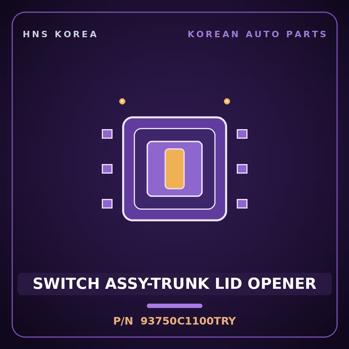 Genuine Mobis SWITCH ASSY-TRUNK LID OPENER 93750C1100TRY for Sonata 2014 HNS Parts Korea