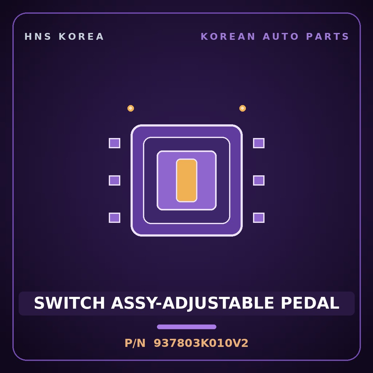 Genuine Mobis SWITCH ASSY-ADJUSTABLE PEDAL 937803K010V2 for Sonata 2008 HNS Parts Korea
